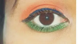 tricolor eye makeup #tricolormakeup #republicdaymakeup #indianflag