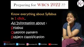 WBCS preparation 2022 | In Bengali | Syllabus | Subject Classification