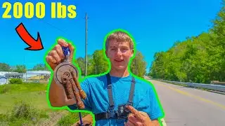 Magnet Fishing From A Bridge With A NEW Super Magnet (2000lbs)