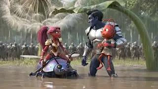 The war between the red and black ants