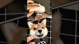 Making wool felt dog portraits❤️ #dog #pets #shorts