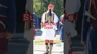 Evzones Greek Presidential  Guard Sunday Parade #greece #travel #history #shorts #soldier