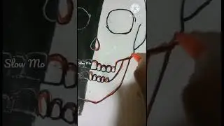 GLITCH! drawing of skeleton head #shorts #drawing