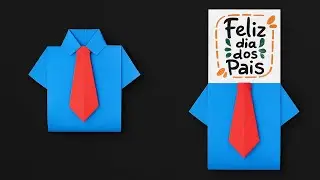 Origami de Camisa e Gravata - Presente de Dia dos Pais 