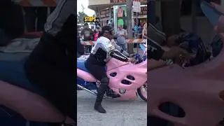 Pink Motorcycle & Safety Goggles 🏍️ #motorcycle #motos #bikelife
