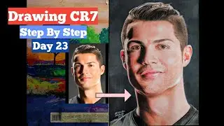How to Draw Cristiano Ronaldo (CR7) | Realistic Colour Pencil Portrait Step-by-Step | Day 23