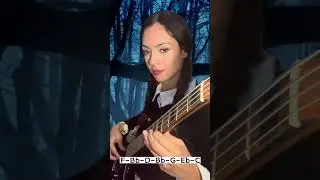 Bass Tutorial Addams Family Theme Song PART 2! With CHORDS! 🖤 #shorts #mi&eacute;rcolesnetflix #merlina