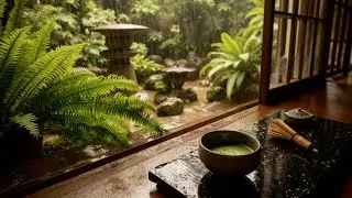 Relaxing Tea House Ambiance & Rain Sounds - Japanese Zen Music & Asian Chillout