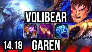 VOLIBEAR vs GAREN (TOP) | 6k comeback, 9 solo kills, 52k DMG, Legendary, 23/5/5 | NA Diamond | 14.18