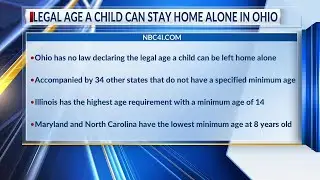 What is the legal age a child can stay home alone in Ohio?