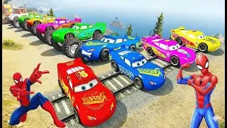 GTA 5 SPIDER-MAN On Motocycles Stunt Racing | GTA V Superheroes Crazy Race Challenge with Super Cars