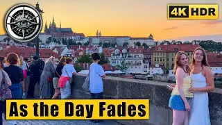 As the Day Fades: Sunset Walk by the Vltava & Charles Bridge