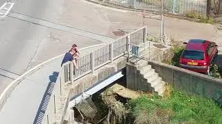 Hythe Quay Colchester - removing shopping trolley from Colne river