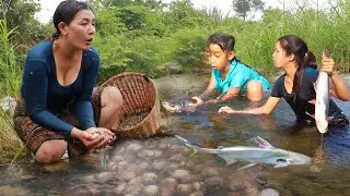 Catch fish & pick up clamshell- Stir fry clamshell spicy & grilled fish for delicious +4food recipe