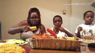 KING CRAB SEAFOOD BOIL MUKBANG W/ NUCLEAR FIRE NOODLES & CUCUMBERS!
