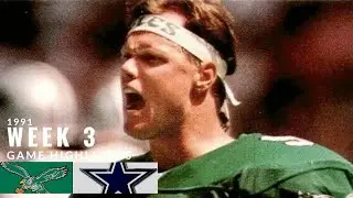 Eagles Rally Around Jim McMahon & Absolutely MAUL Troy Aikman! (Eagles vs. Cowboys 1991, Week 3)