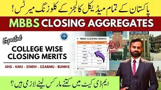 MBBS Closing Merit Expected Medical Colleges Admission 2025 | Marks Required in MDCAT Aggregate