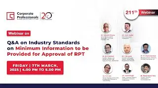 Webinar on &ldquo;Q&A on Industry Standards on Minimum Information to be Provided for Approval of RPT&rdquo;
