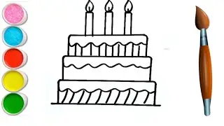 Cake drawing for beginners | How to draw beautiful cake | Coloring & Painting | Toddlers #cake 