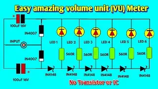 AMAZING VOLUME UNIT METER MAKING WITHOUT IC OR TRANSISTORS || HOMEMADE CIRCUIT PROJECTS (1704)