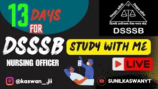STUDY WITH ME LIVE india-DSSSB / NORCET07 / ESIC NURSING OFFICER 08 Hour Study-POMODORO Technique