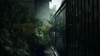 ASMR Hujan Deras di Teras Rumah  Suara Alam Untuk Tdur Nyenyak #asmr #shorts #hujanderas #rain