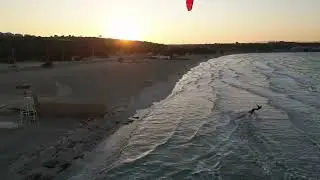 Turkey. Cesme diamond beach sunset kitesession