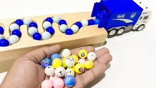 マーブルランASMR ☆ HABA 木製スロープ｜はたらくくるま＆ゴミ収集車 - Marble Run ASMR Working Vehicles No Music