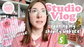The return of mystery bags part 1 🌸 Shopify setup & counter unboxing 💻📦 small business vlog 