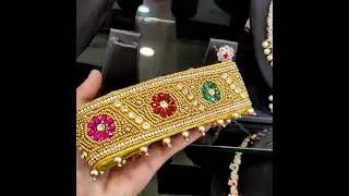 gold colour stone work hip belt adult 450 kids 350