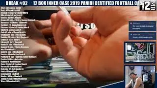 🔥 BREAK #91 🔥  24 BOX MASTER CASE 2019 PANINI CERTIFIED FOOTBALL CASE