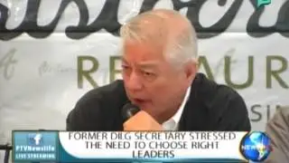 NewsLife: Former DILG secretary stressed the need to choose right leaders || Jul 6, 2015