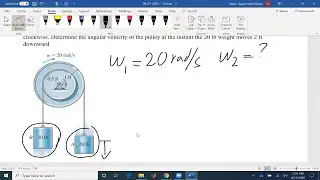 Dynamics Example 18-8: Finding the angular velocity of a pulley system using work and energy method