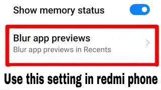 Blur app previews in redmi phone ।। how to use Blur app previews in redmi phone ।। blur app previews