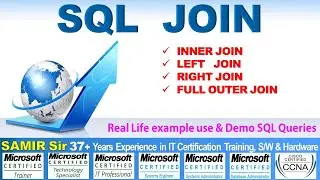 SQL JOIN, Demo if INNER, LEFT, RIGHT, FULL OUTER JOIN