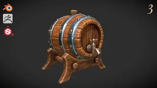 Stylized Beer Keg - texturing in Substance Painter