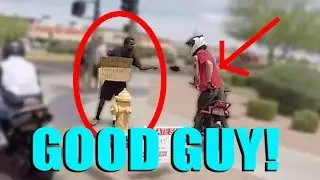 BIKER HELPS THE HOMELESS!