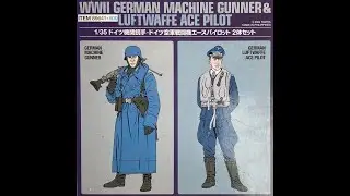 #079 Tamiya 89641 1/35 WW2 German Machinegunner & Luftwaffe ace pilot
