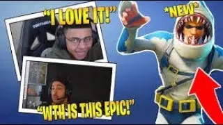 STREAMERS REACT TO *NEW* CHOMP SR. SKIN (Fortnite funny and wtf moments)
