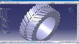 Design of Double Helical gear in CATIA V5