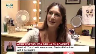 Madalena Alberto on Portuguese SIC TV news talking about CATS at the London Palladium
