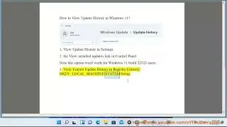 View Update History in Windows 11