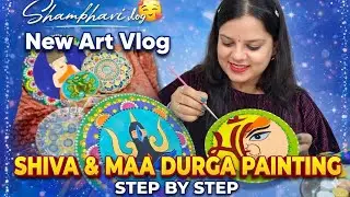 🎥 New Art Vlog | Shiva & Maa Durga Painting Step by Step New YouTube Vlog