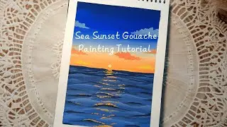 Easy Sea Sunset Gouache Painting Tutorial Step by Step✨