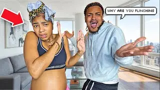 FLINCHING HARD & SAYING &ldquo;I&rsquo;M SORRY&rdquo; PRANK ON BOYFRIEND*CUTE REACTION*🥰