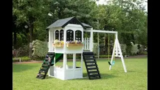 2MamaBees Reign Two Story Playhouse with Reign Swing Attachment Highlights