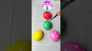 Balloon Popping Challenge 🎈 | Red, Green, Yellow & Pink Polka Dot Balloons #satisfying #poppballons