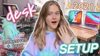 Moving & Organizing NEW Desk Setup + Desk Tour! *AESTHETIC*