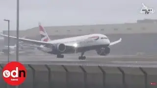 Dramatic moment plane aborts landing at Heathrow