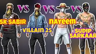 sk sabir vs villain 25 vs nayeem alam vs sudip sarkar who is best solo vs squad best clips highlight
